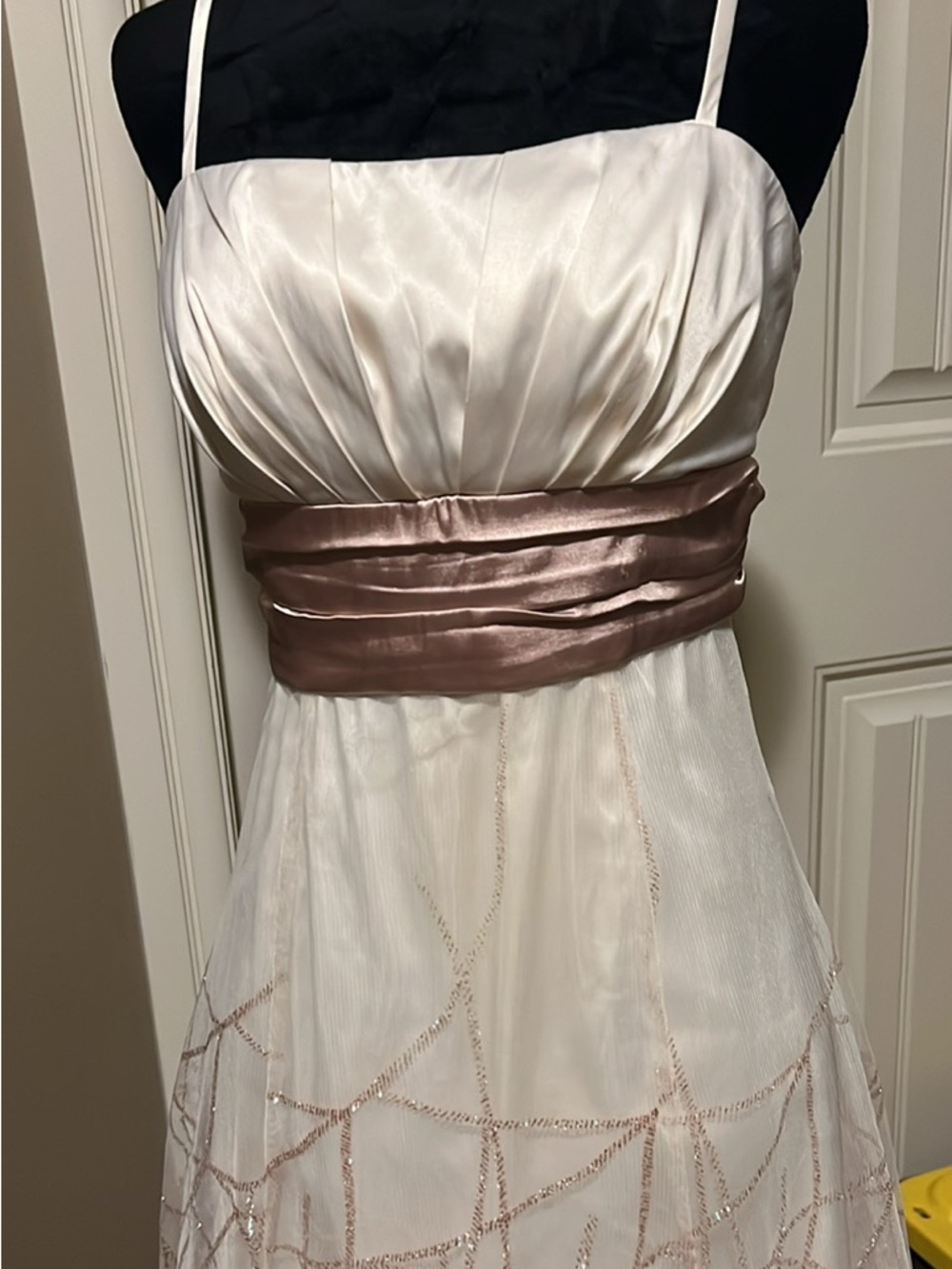 Vintage Le chateau Ivory and Rose Gold Dress